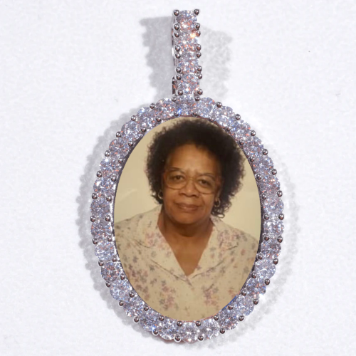 Large 3D Oval Custom Picture Pendant