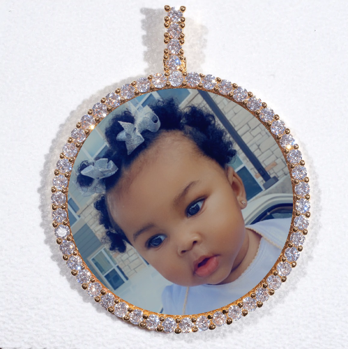 LARGE 3D CIRCLE CUSTOM PICTURE PENDANT
