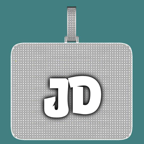 CUSTOM LETTER NECKLACE 3D BIG SQUARE