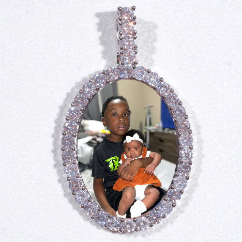 Large 3D Oval Custom Picture Pendant