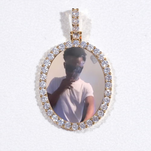 3D Oval Custom Picture Pendant