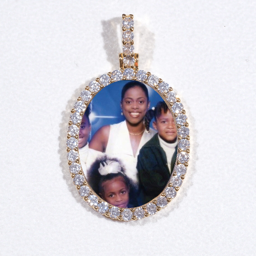 3D Oval Custom Picture Pendant