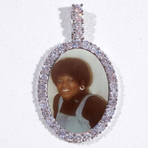 Large 3D Oval Custom Picture Pendant