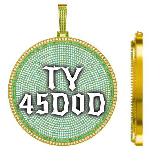 CUSTOM LETTER NECKLACE 3D BIG DISC