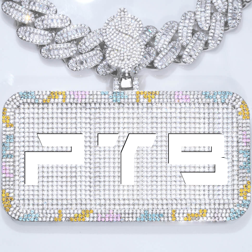 CUSTOM LETTER NECKLACE 3D COLORFUL SQUARE