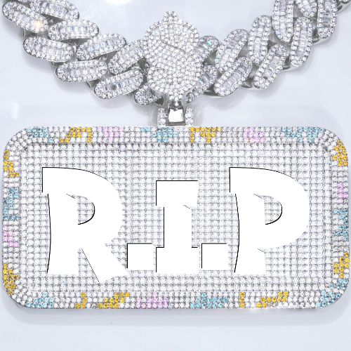 CUSTOM LETTER NECKLACE 3D COLORFUL SQUARE