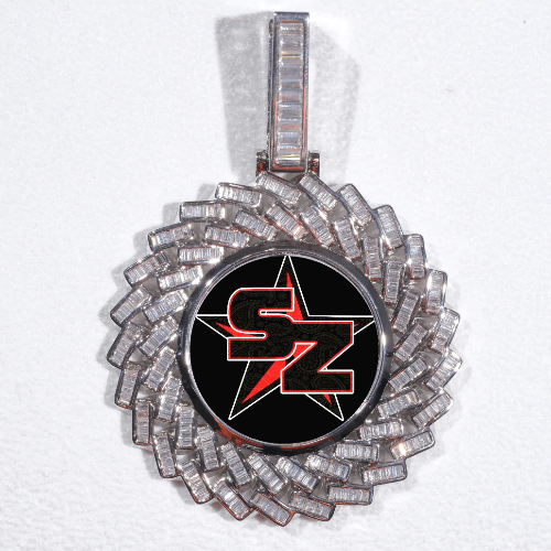 Large 3D Baguette Custom Picture Pendant
