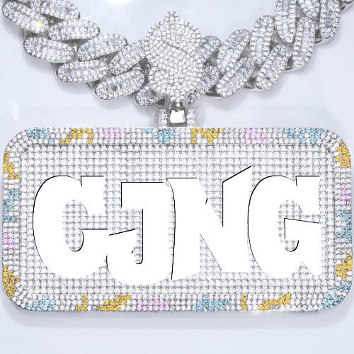CUSTOM LETTER NECKLACE 3D COLORFUL SQUARE