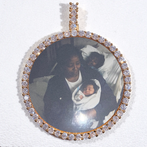 LARGE 3D CIRCLE CUSTOM PICTURE PENDANT