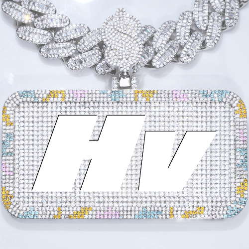 CUSTOM LETTER NECKLACE 3D COLORFUL SQUARE