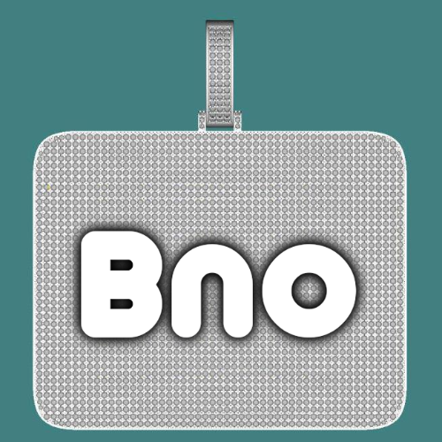 CUSTOM LETTER NECKLACE 3D BIG SQUARE