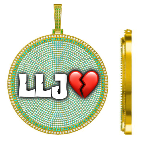 CUSTOM LETTER NECKLACE 3D BIG DISC