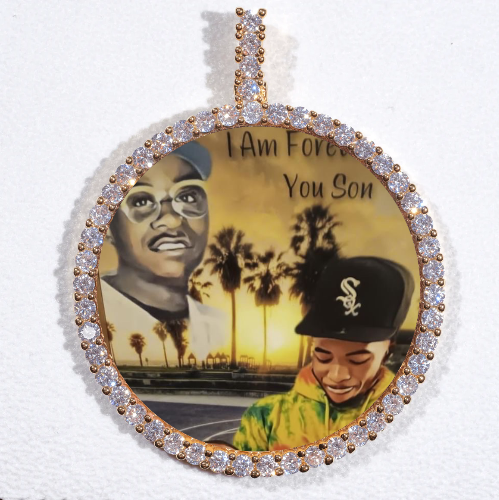 LARGE 3D CIRCLE CUSTOM PICTURE PENDANT