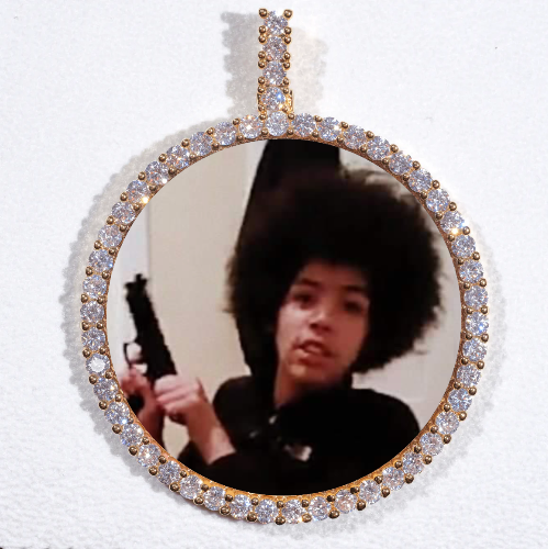 LARGE 3D CIRCLE CUSTOM PICTURE PENDANT