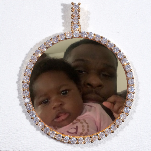 LARGE 3D CIRCLE CUSTOM PICTURE PENDANT