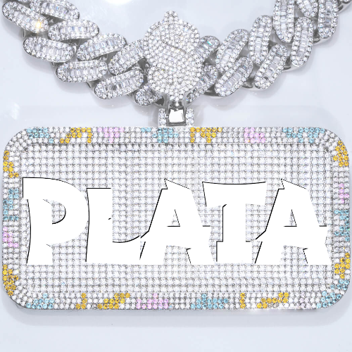 CUSTOM LETTER NECKLACE 3D COLORFUL SQUARE