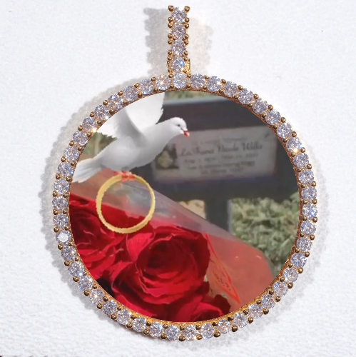 LARGE 3D CIRCLE CUSTOM PICTURE PENDANT