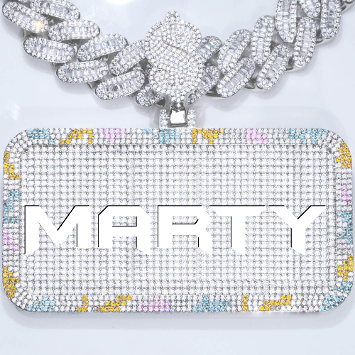 CUSTOM LETTER NECKLACE 3D COLORFUL SQUARE