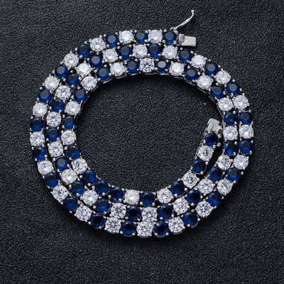 4mm Blue&White Tennis Chain - The GUU Shop