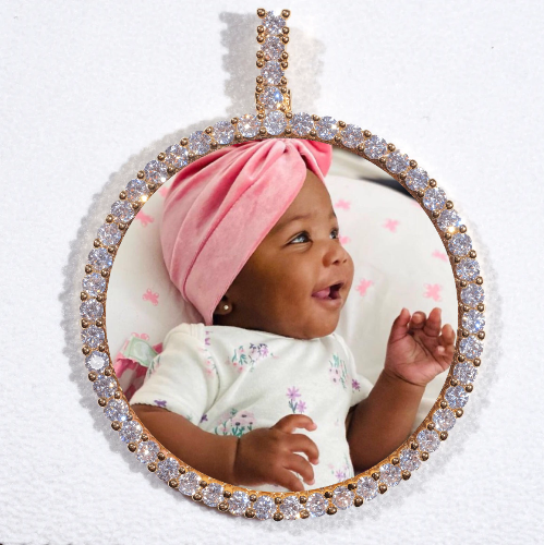 LARGE 3D CIRCLE CUSTOM PICTURE PENDANT