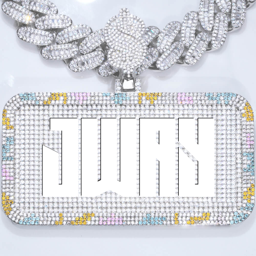 CUSTOM LETTER NECKLACE 3D COLORFUL SQUARE
