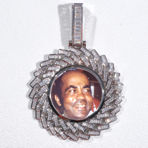 Large 3D Baguette Custom Picture Pendant