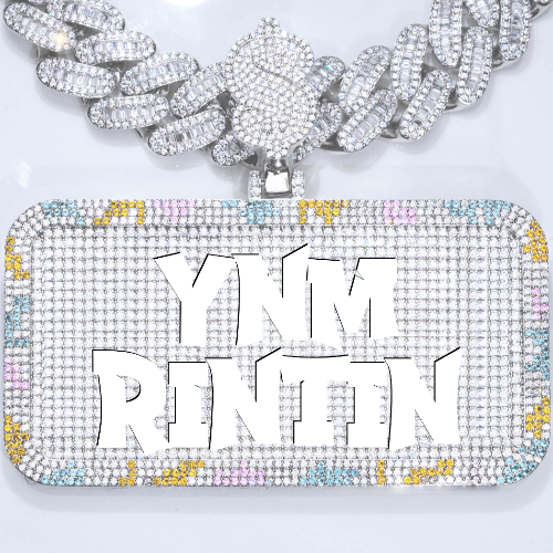 CUSTOM LETTER NECKLACE 3D COLORFUL SQUARE