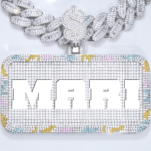 CUSTOM LETTER NECKLACE 3D COLORFUL SQUARE