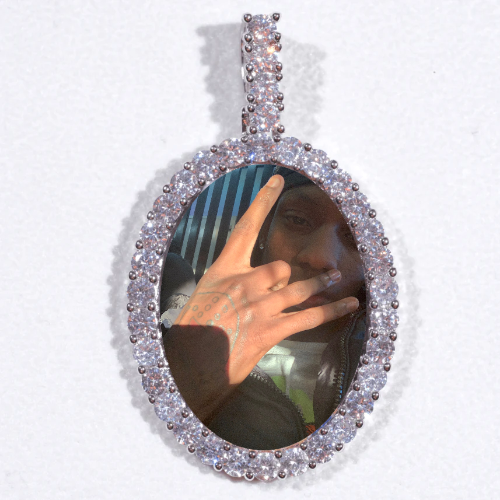 Large 3D Oval Custom Picture Pendant