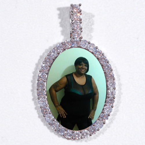 Large 3D Oval Custom Picture Pendant