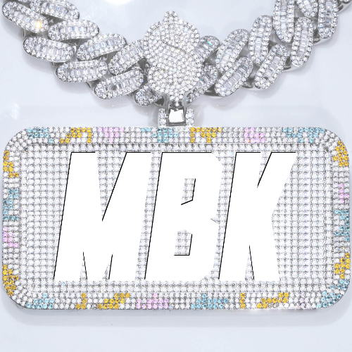 CUSTOM LETTER NECKLACE 3D COLORFUL SQUARE
