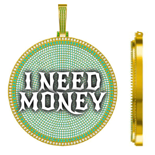 CUSTOM LETTER NECKLACE 3D BIG DISC