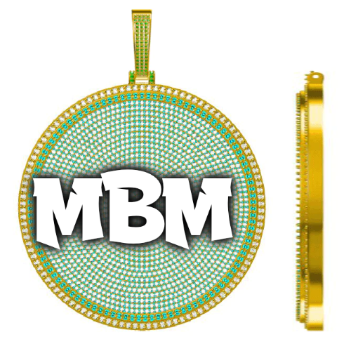 CUSTOM LETTER NECKLACE 3D BIG DISC
