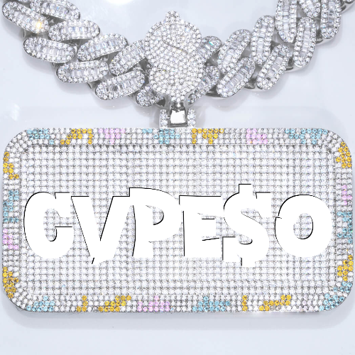 CUSTOM LETTER NECKLACE 3D COLORFUL SQUARE