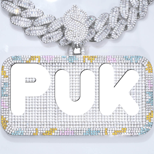 CUSTOM LETTER NECKLACE 3D COLORFUL SQUARE