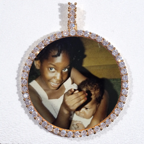 LARGE 3D CIRCLE CUSTOM PICTURE PENDANT