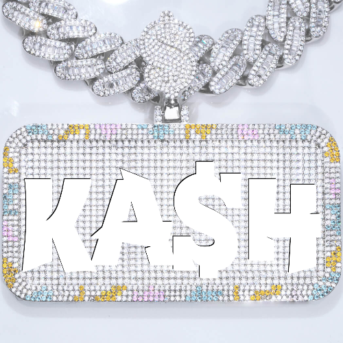 CUSTOM LETTER NECKLACE 3D COLORFUL SQUARE