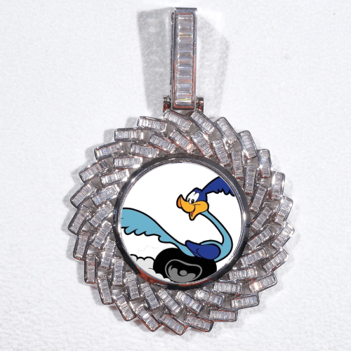 Large 3D Baguette Custom Picture Pendant