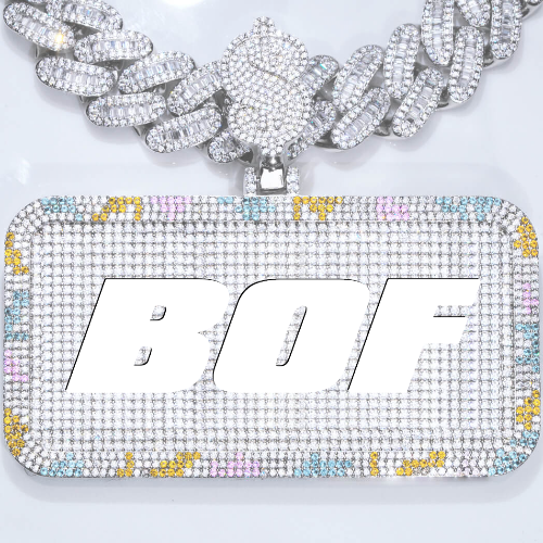 CUSTOM LETTER NECKLACE 3D COLORFUL SQUARE