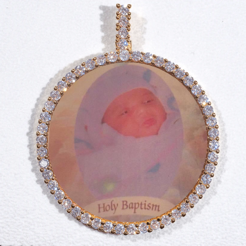 LARGE 3D CIRCLE CUSTOM PICTURE PENDANT