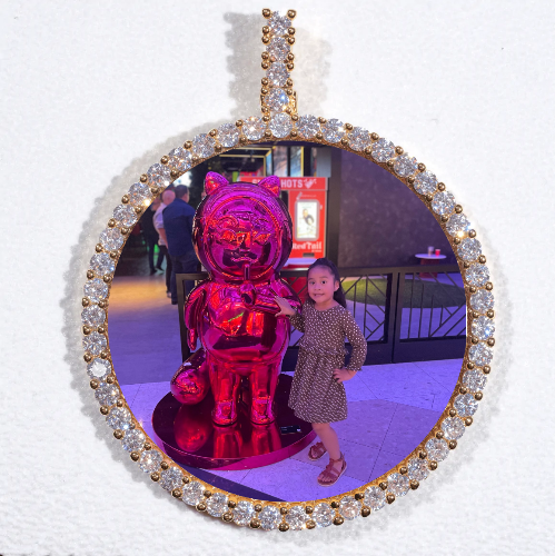 LARGE 3D CIRCLE CUSTOM PICTURE PENDANT