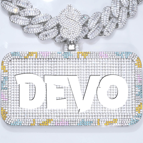 CUSTOM LETTER NECKLACE 3D COLORFUL SQUARE