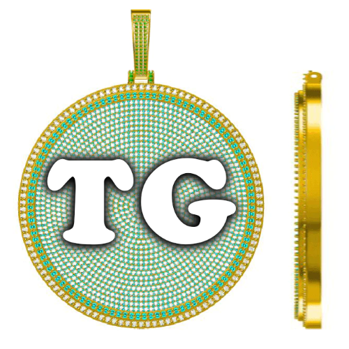 CUSTOM LETTER NECKLACE 3D BIG DISC
