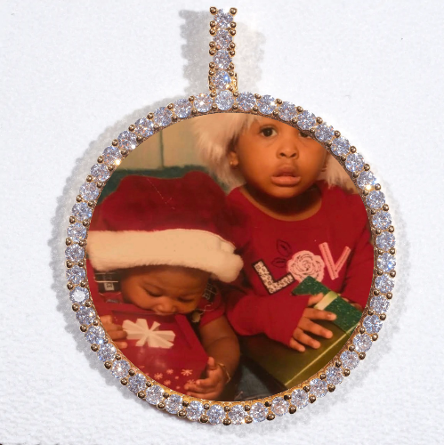 LARGE 3D CIRCLE CUSTOM PICTURE PENDANT