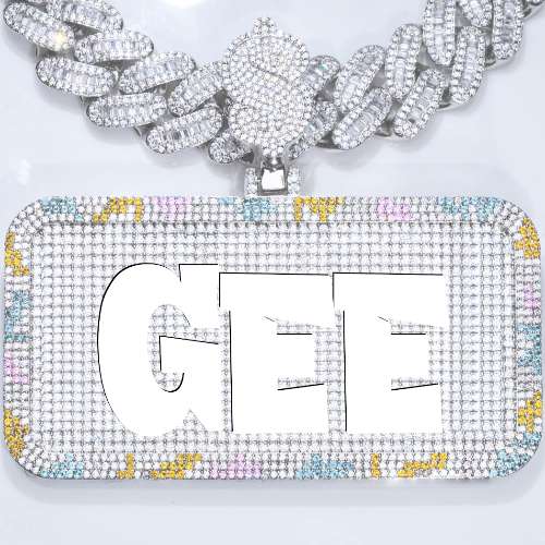 CUSTOM LETTER NECKLACE 3D COLORFUL SQUARE