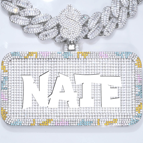 CUSTOM LETTER NECKLACE 3D COLORFUL SQUARE