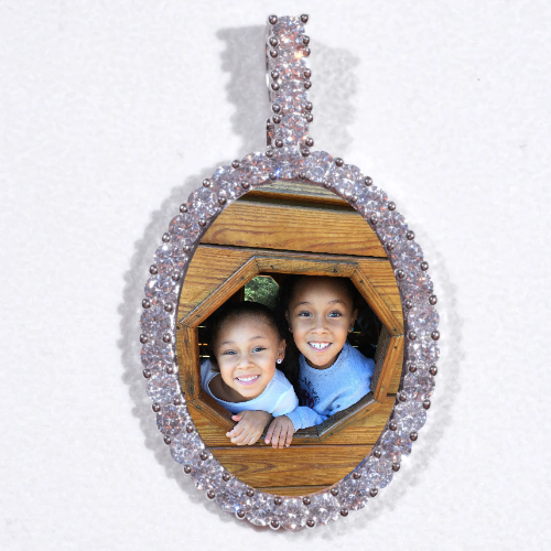 Large 3D Oval Custom Picture Pendant