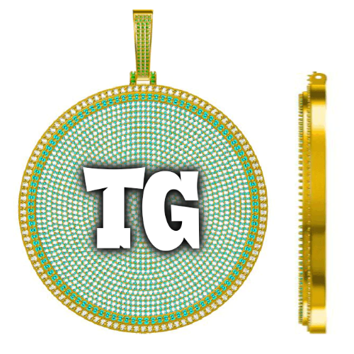 CUSTOM LETTER NECKLACE 3D BIG DISC