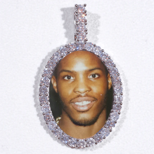 Large 3D Oval Custom Picture Pendant