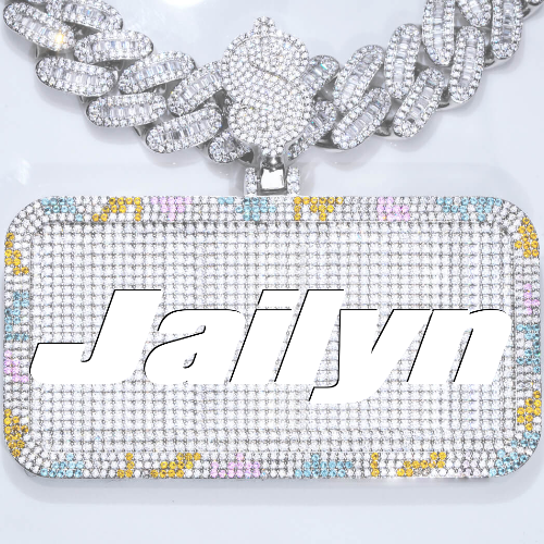 CUSTOM LETTER NECKLACE 3D COLORFUL SQUARE